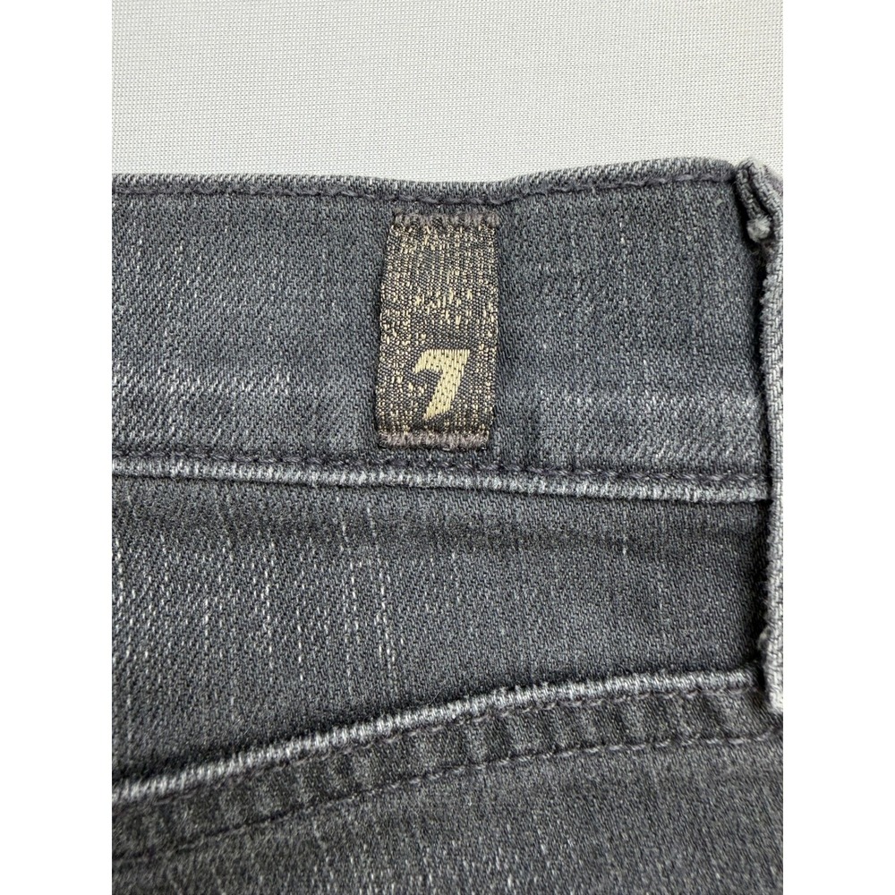 7 For All Mankind Slimmy Jeans Womens Gray Distressed Slim Fit Denim Size  31 - Picture 10 of 15